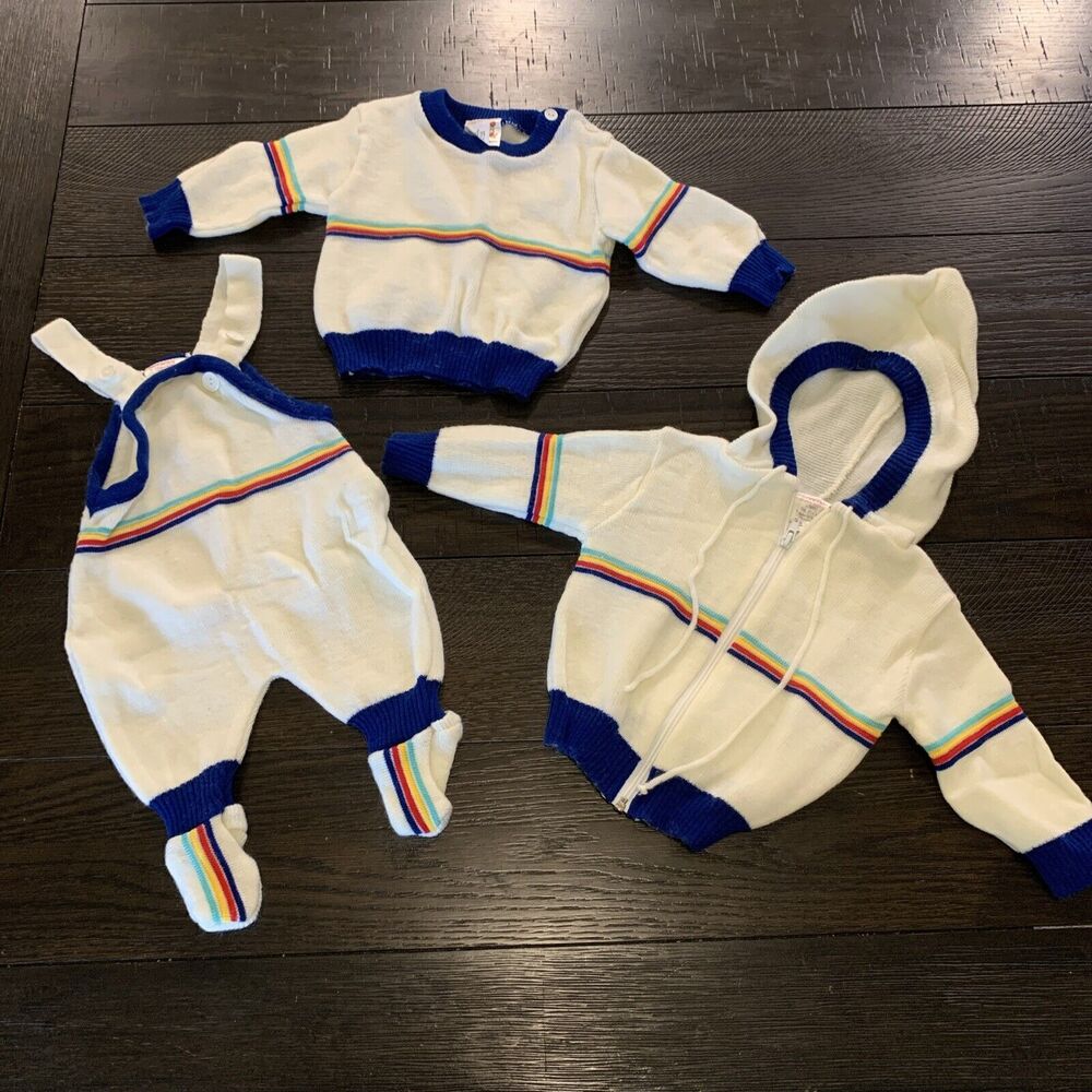 Rare Complete Vintage Winnie The Pooh Outfit Set Newborn Up To 13Ibs Very Clean
